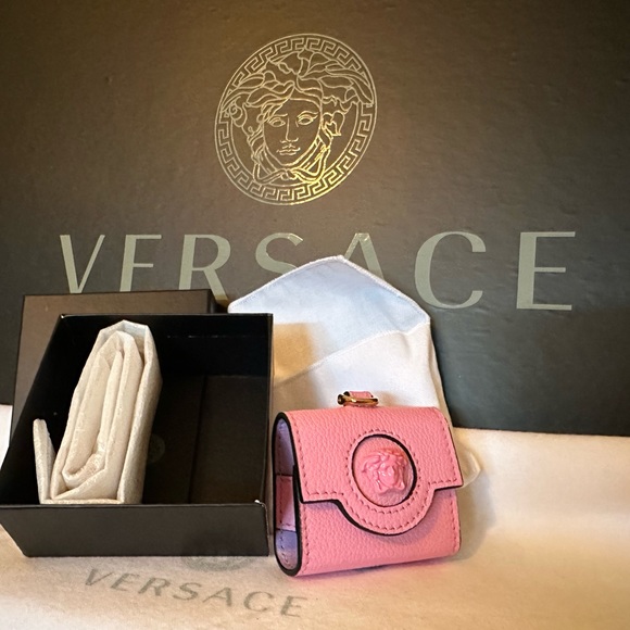Versace Pink La Medusa Air Pods case NEW (AUTHENTIC) - Picture 3 of 10